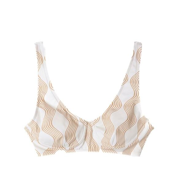 NEW Zulu & Zephyr X Free People Tan Wave Bra Cup Bikini Top - Picture 3 of 10